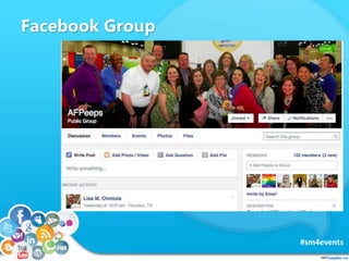 Facebook Group
#sm4events
 