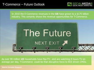 T-Commerce – Future Outlook

            In 2010 the E-Commerce revenues in the US have grown to a $175 billion
          ...