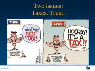 Two issues:
                Taxes. Trust.




www.galen.org
 