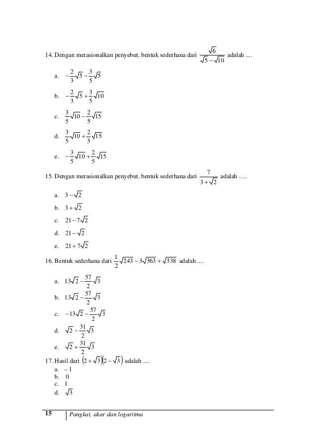 Soal Un Matematika Sma Tahun 2014 Dan Pembahasannya