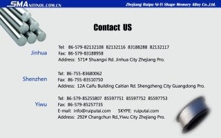 Summary of Zhejiang Ruipu Ni-Ti Shape Memory Alloy Co.,Ltd