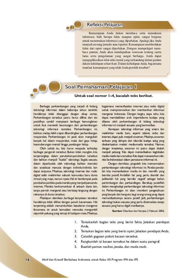 Contoh Paragraf Fakta Dan Opini Tentang Kesehatan Aneka