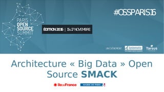 Architecture « Big Data » Open
Source SMACK
 