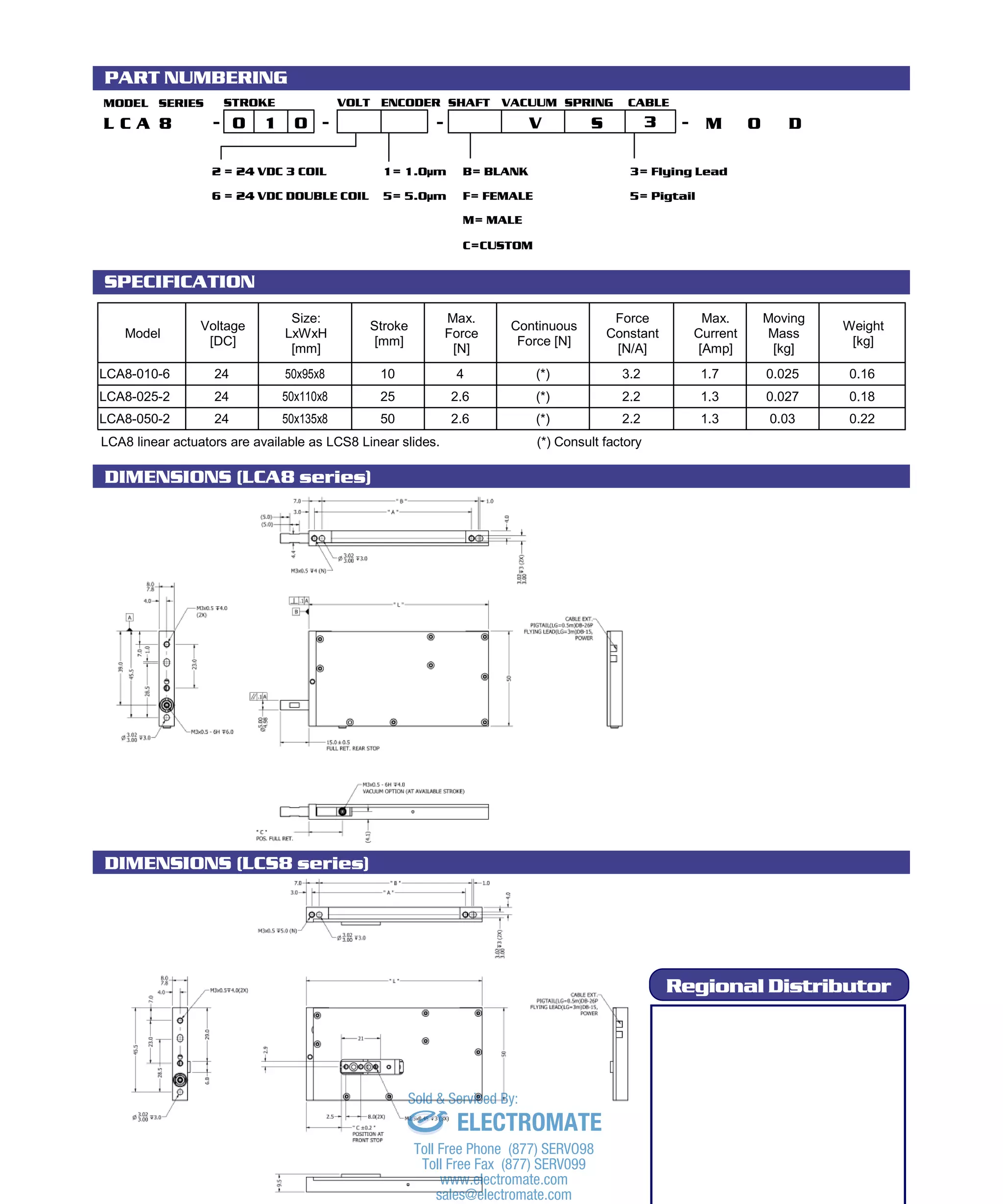 SMAC LCA8 Series Linear Actuator | PDF | Physics | Science