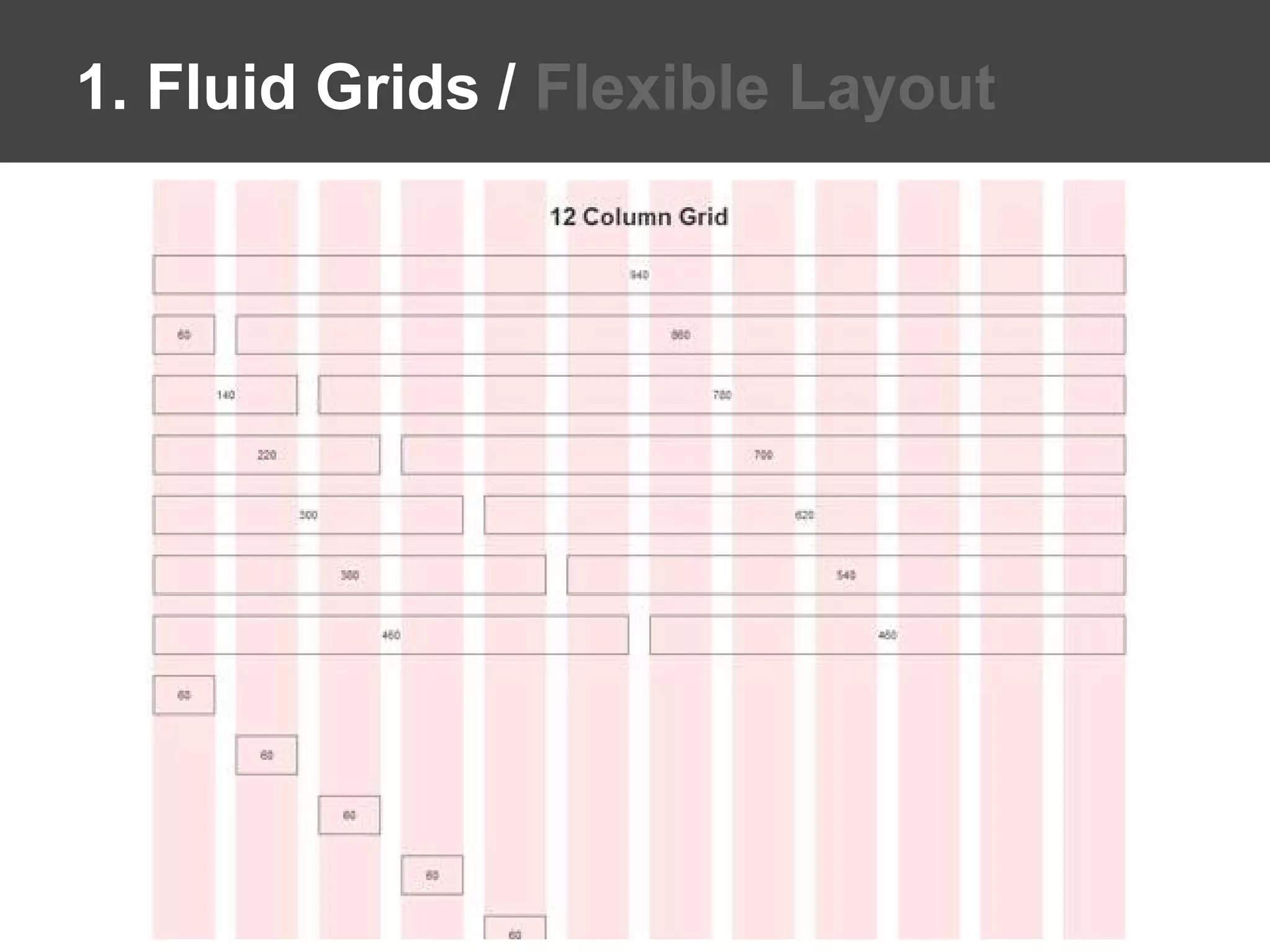 1. Fluid Grids / Flexible Layout
 