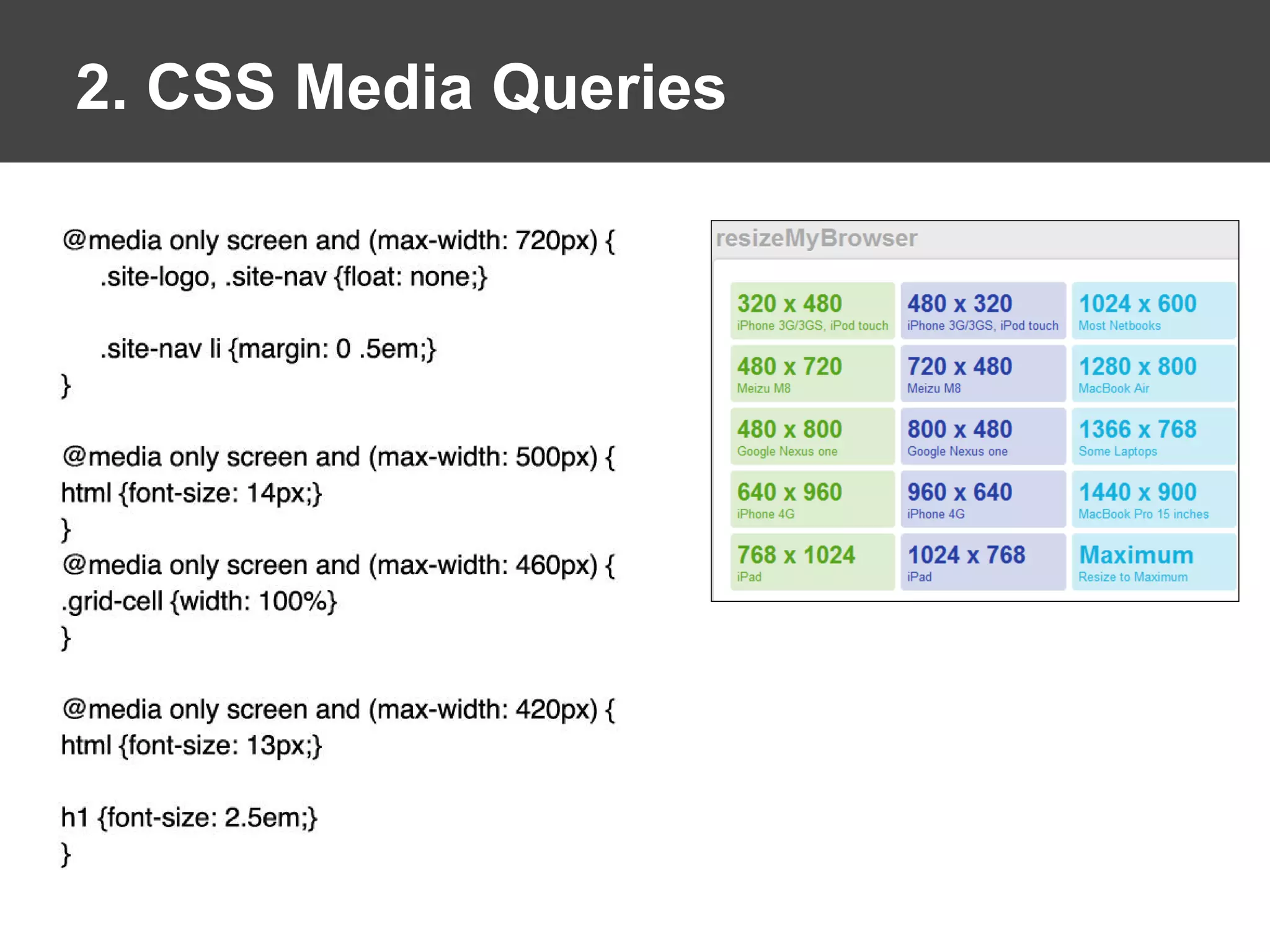 2. CSS Media Queries
 