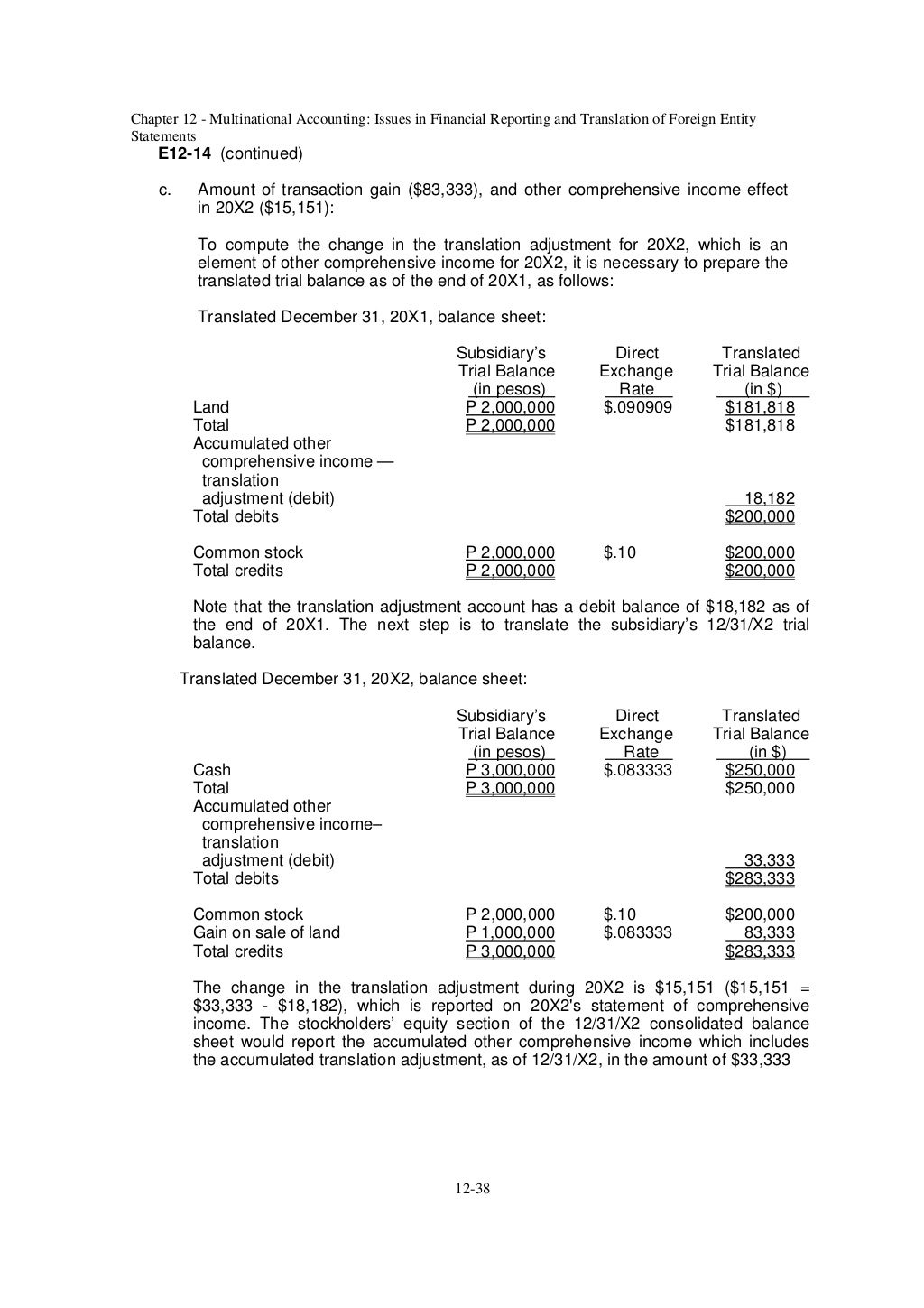 Solution Manual Advanced Accounting 9th Edition by Baker Chapter 12