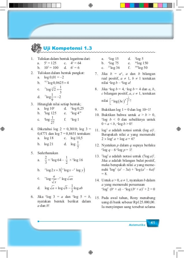 Soal Dan Jawaban Logaritma Kelas 10 Kurikulum 2013 SOALNA