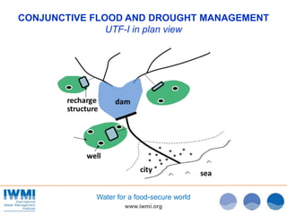 www.iwmi.org
Water for a food-secure world
CONJUNCTIVE FLOOD AND DROUGHT MANAGEMENT
UTF-I in plan view
 