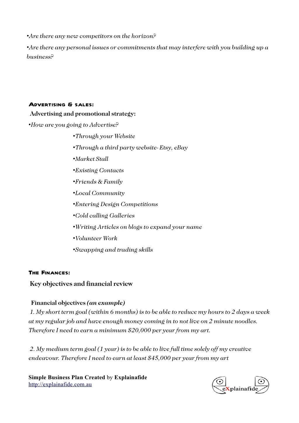 Free Small Business Plan Template