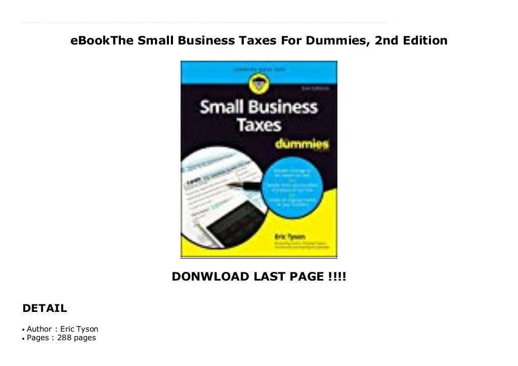 eBookThe Small Business Taxes For Dummies, 2nd Edition