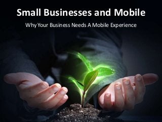 Small Businesses and Mobile
Why Your Business Needs A Mobile Experience
 