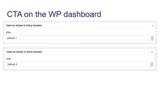 CTA on the WP dashboard
 