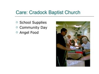 Care: Cradock Baptist Church School Supplies Community Day Angel Food 