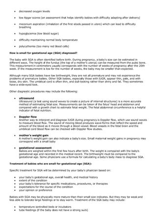 Small For Gestational Age