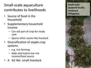 Small scale aquaculture: diversifying livelihoods and adding value to ...