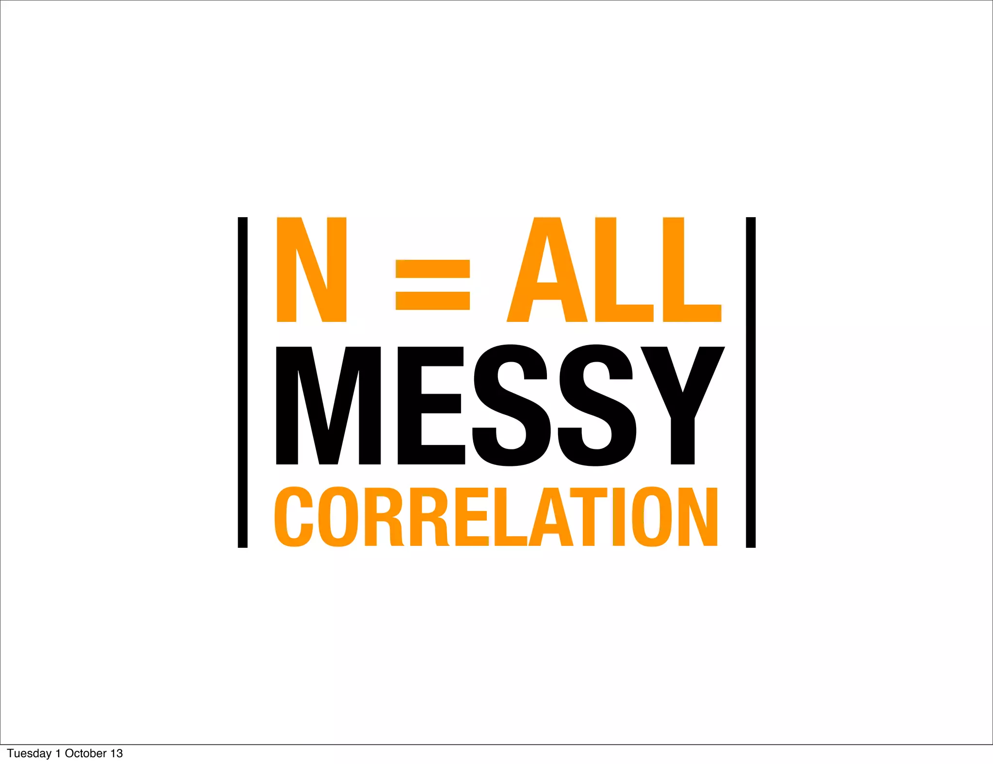 N = ALL
MESSYCORRELATION
Tuesday 1 October 13
 