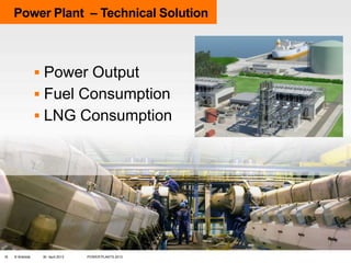 Power Plant – Technical Solution

 Power Output
 Fuel Consumption
 LNG Consumption

16

© Wärtsilä

30 April 2013

POWER PLANTS 2013

 