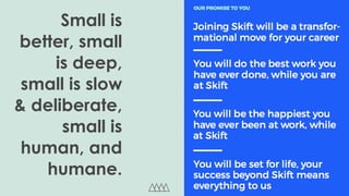 Best Company 08/01/201614
Small is
better, small
is deep,
small is slow
& deliberate,
small is
human, and
humane.
 