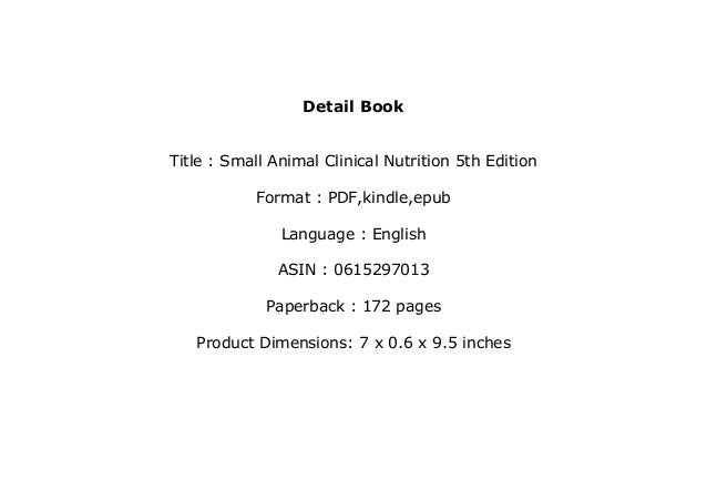 $Download_[P.d.f]^^@@ Small Animal Clinical Nutrition 5th Edition '[F…