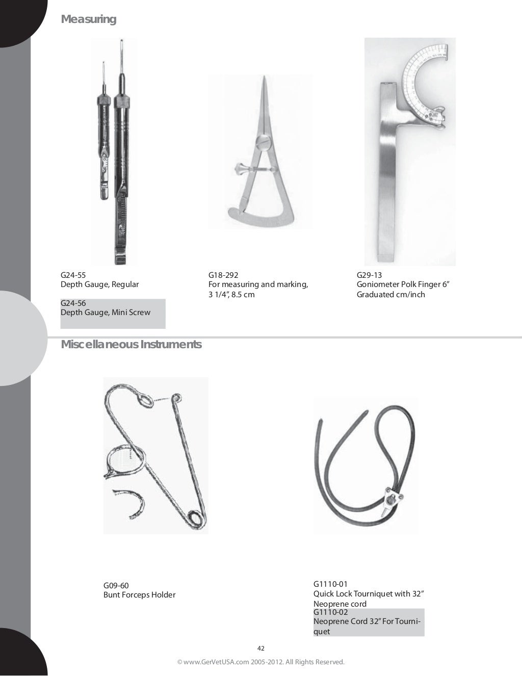 GermedUsa Small animal Surgical Instrument catalog