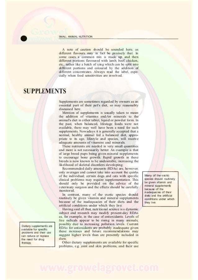 Small Animal Nutrition