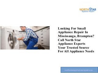Looking For Small
Appliance Repair In
Mississauga, Brampton?
Call North Star
Appliance Experts
Your Trusted Source
For All Appliance Needs
northstarappliancerepairs.ca
 