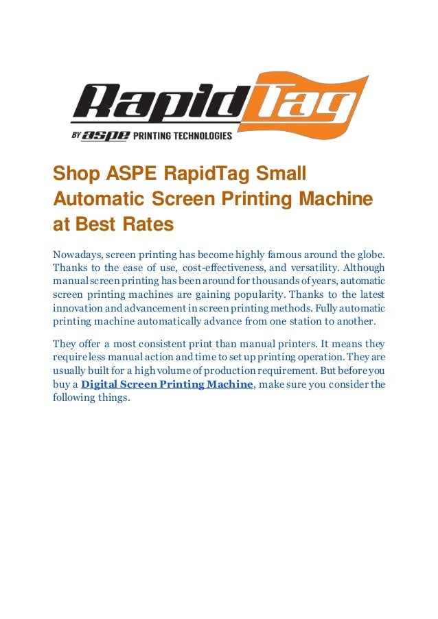 small automatic screen printing press