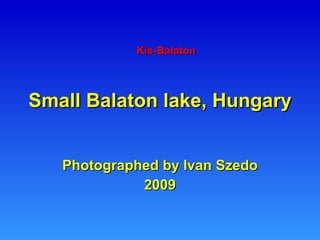 Small Balaton lake, Hungary Photographed by Ivan Szedo 2009 Kis-Balaton 