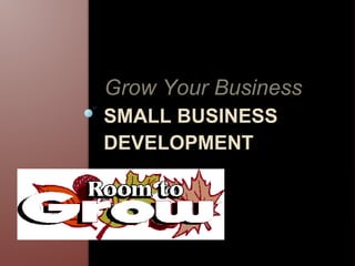 SMALL BUSINESS
DEVELOPMENT
Grow Your Business
 