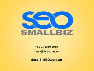 +61 08 6336 9999 
huey@liew.com.au 
SmallBizSEO.com.au 
 