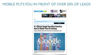 MOBILE PUTSYOU IN FRONT OF OVER 50% OF LEADS
 