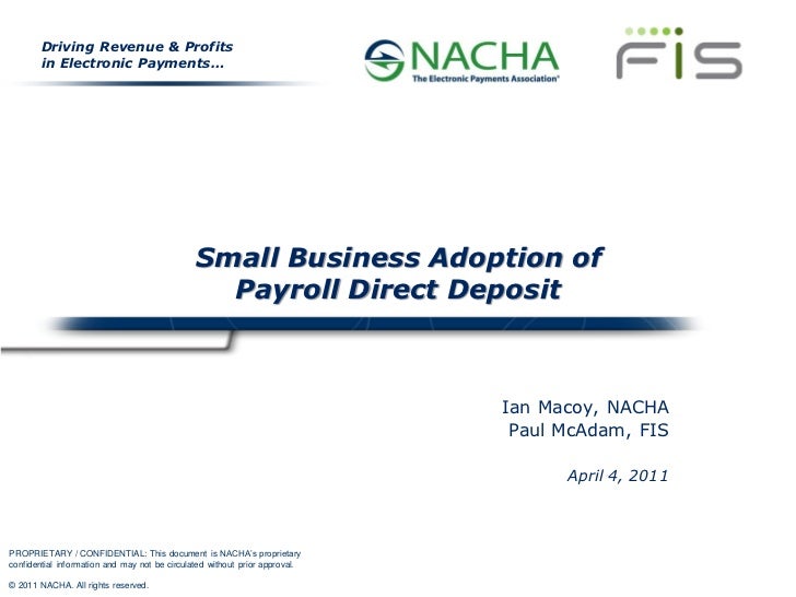 small business adoption of payroll direct deposit direct deposit for small business