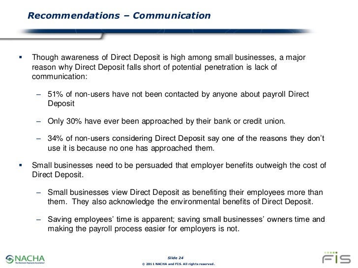 small business adoption of payroll direct deposit direct deposit for small business