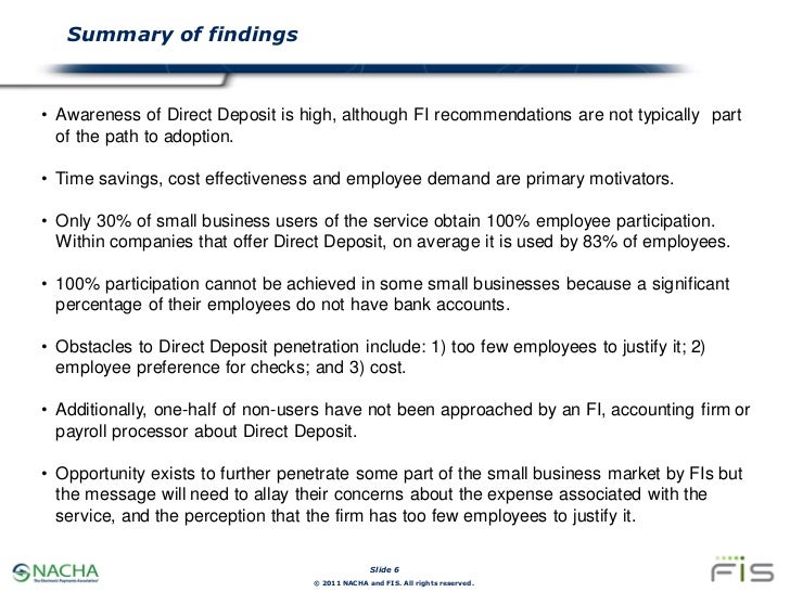 small business adoption of payroll direct deposit direct deposit for small business