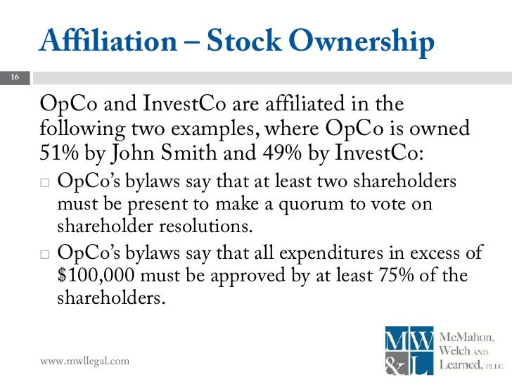 small business affiliation rules affiliation examples
