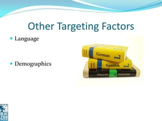 Other Targeting Factors
 Language



 Demographics
 