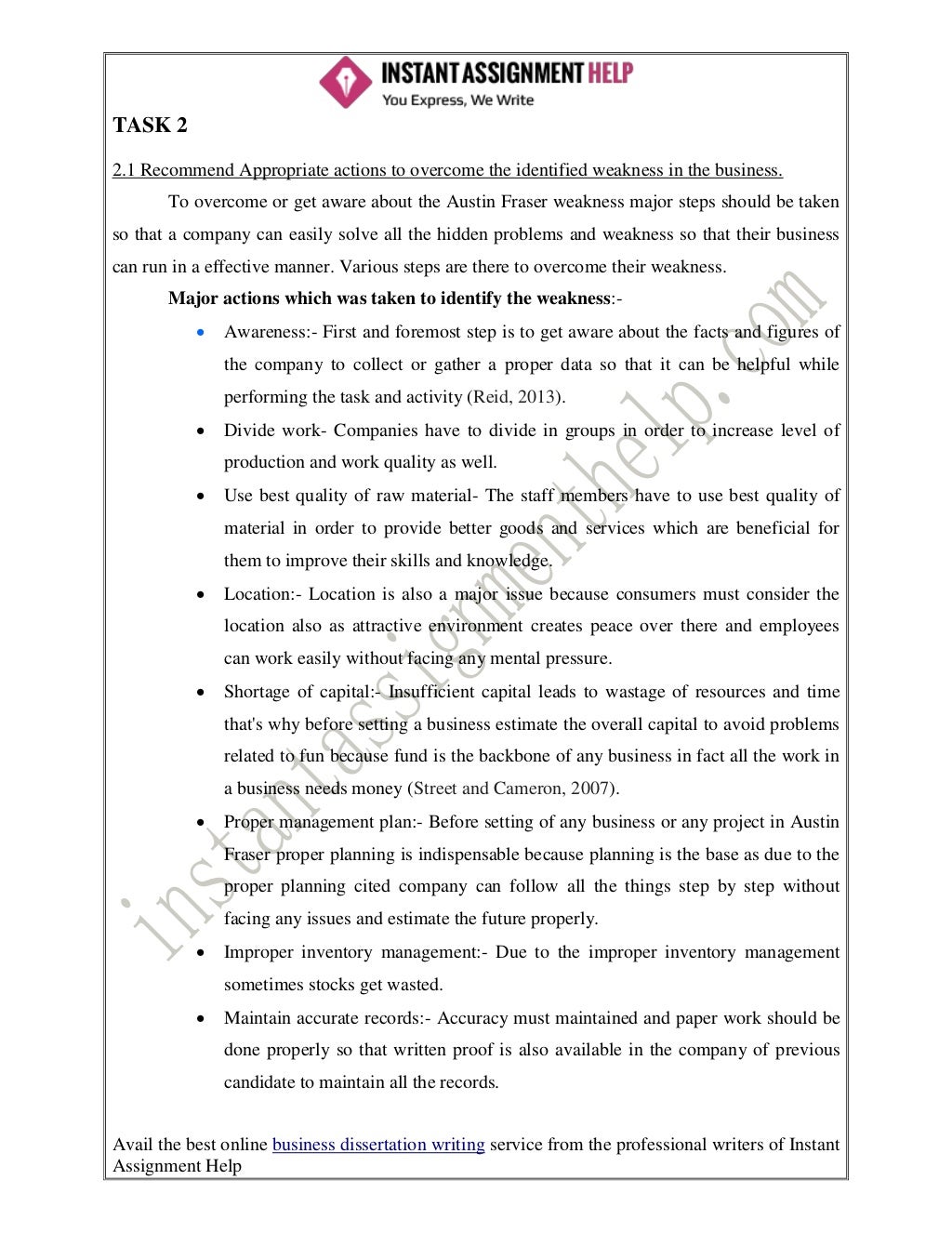 Small business enterprise