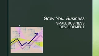 z
SMALL BUSINESS
DEVELOPMENT
Grow Your Business
 