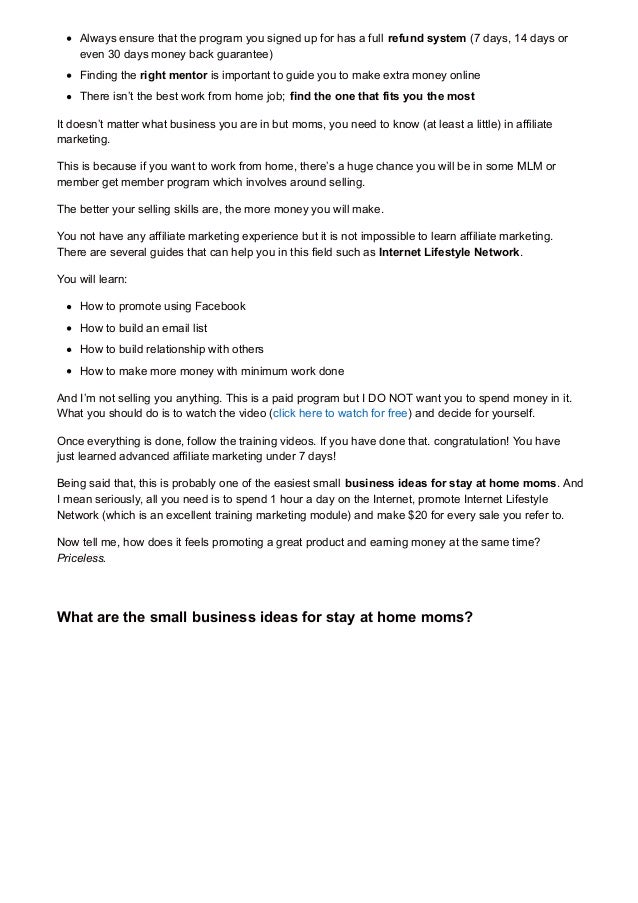 small business ideas for stay at home moms 2014