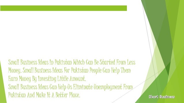 Best business options in pakistan