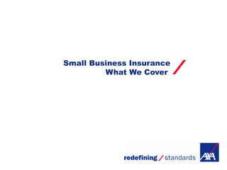 Small Business Insurance
         What We Cover
 