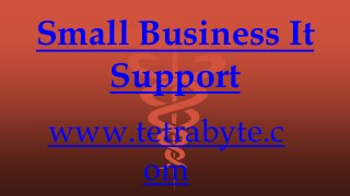 Small Business It
Support
www.tetrabyte.c
om
 