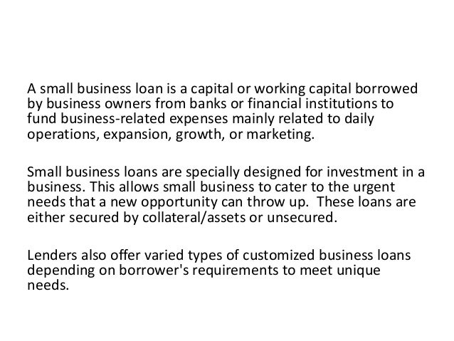 Small Business Loans Ppt
