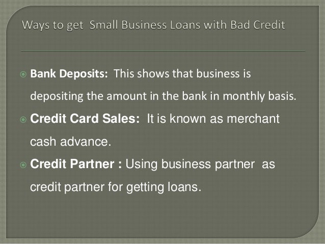 Small business loans for bad credit