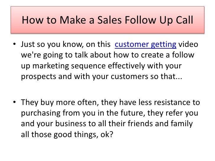 sales call follow up