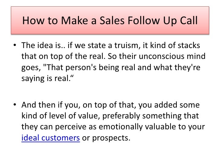 follow up sales call