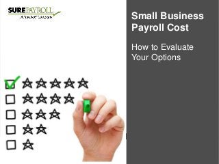 Small Business
Payroll Cost
How to Evaluate
Your Options
 