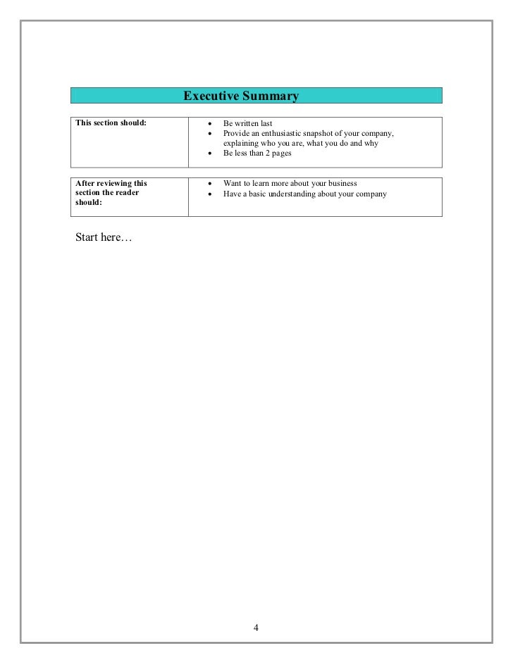 small business plan template