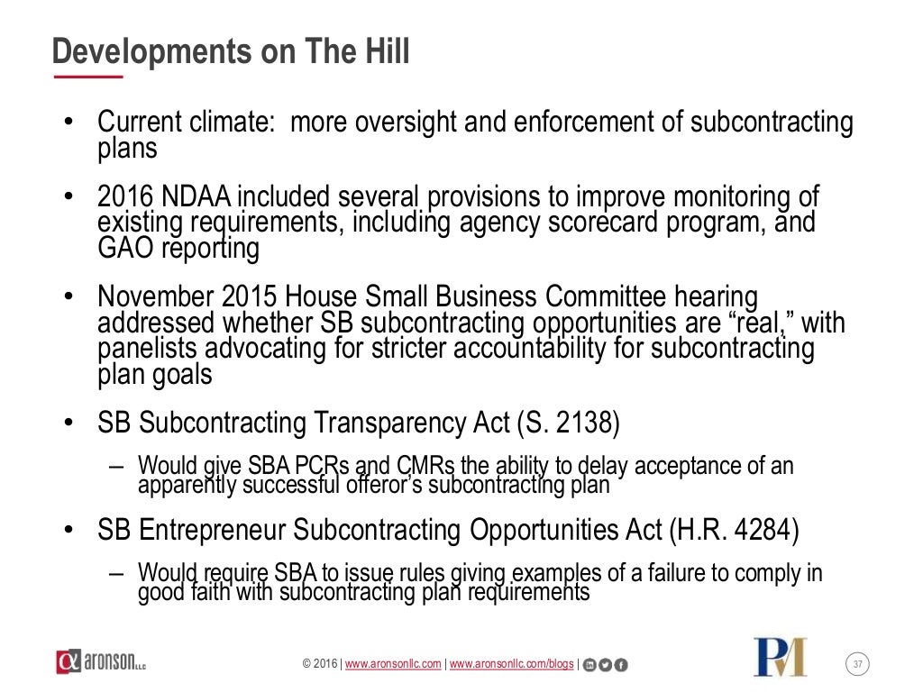 Comply with Small Business Subcontracting Plan